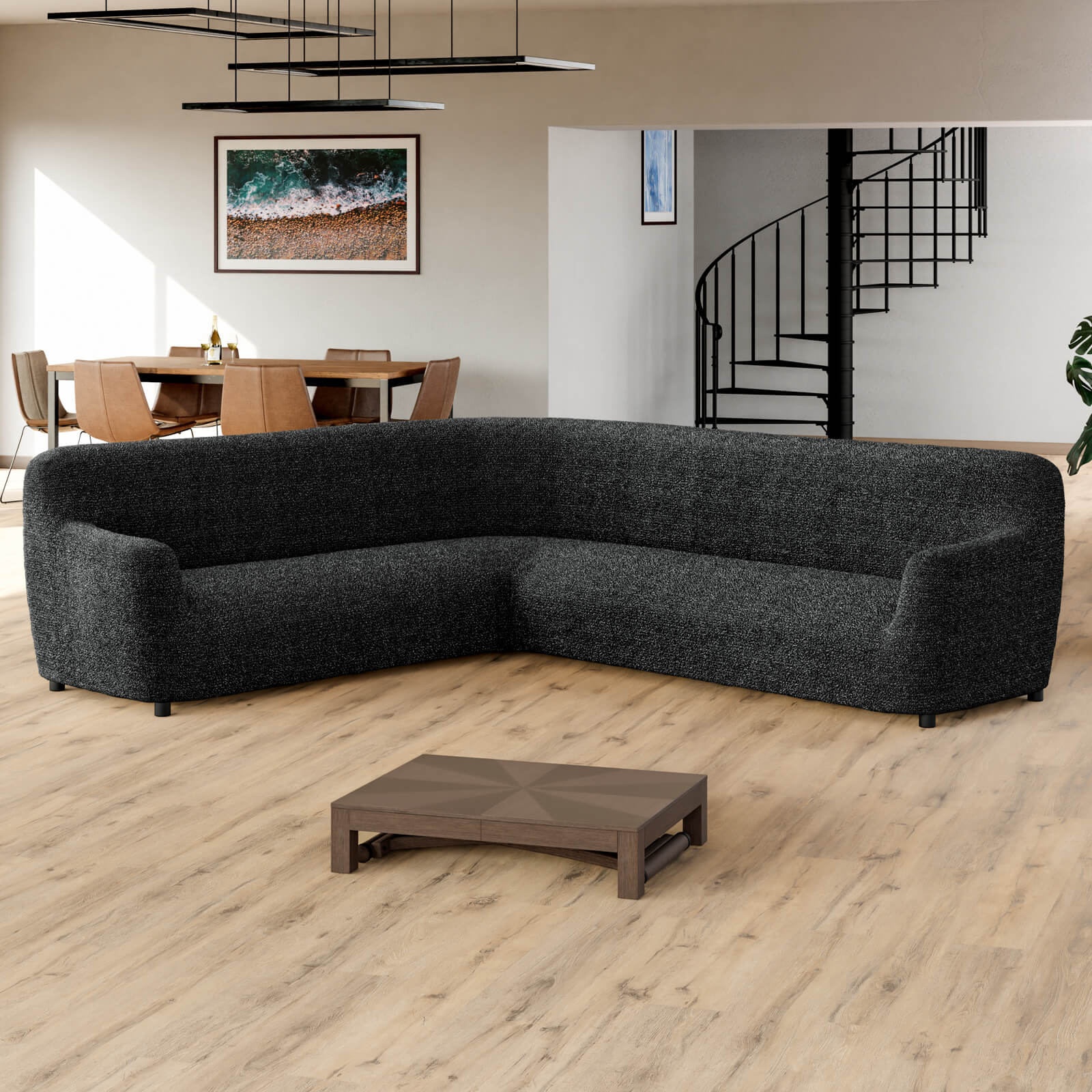 Printed Microfibra - Funda Sofa Esquinero Anthracite