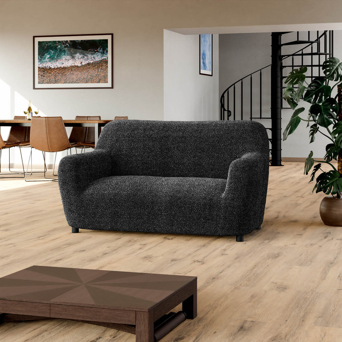 Printed Microfibra - Funda Sofa 2 cuerpos Anthracite