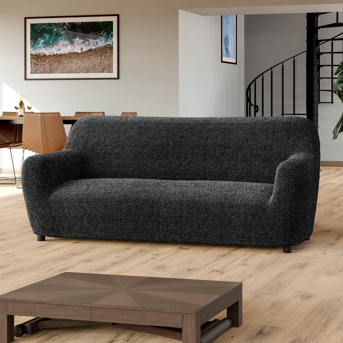 Printed Microfibra - Funda Sofa 3 cuerpos Anthracite