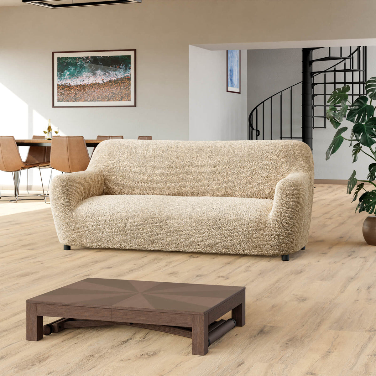 Printed Microfibra - Funda Sofa 3 cuerpos Sand