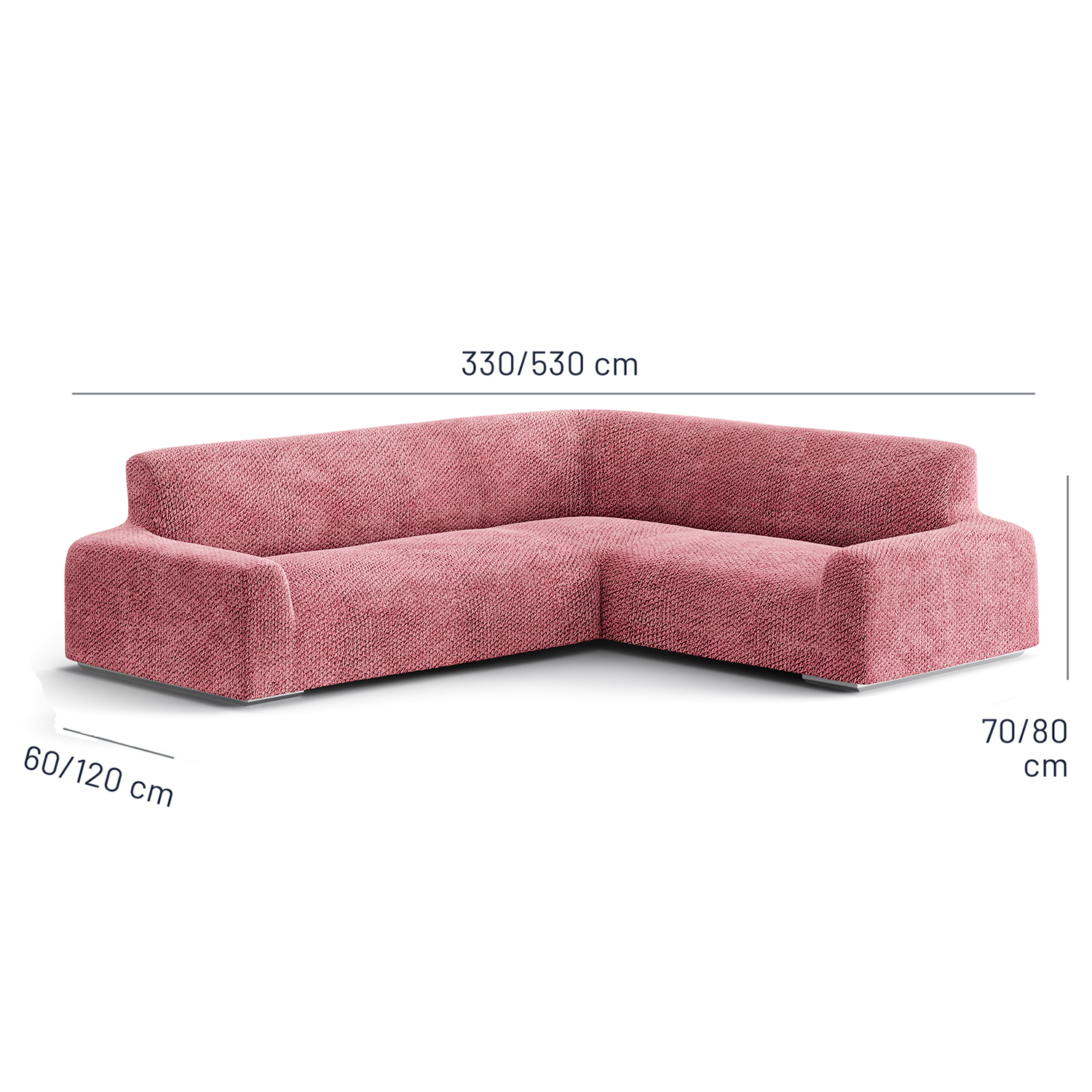 Velvet - Funda Sofa Esquinero Old Pink