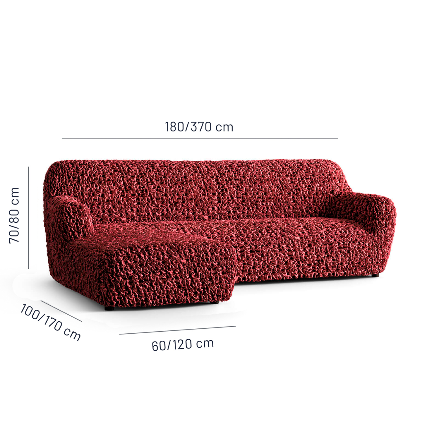 Fuco Velvet - Funda Sofa L Izquierdo Bordeaux