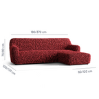 Fuco Velvet - Funda Sofa L Derecho Bordeaux