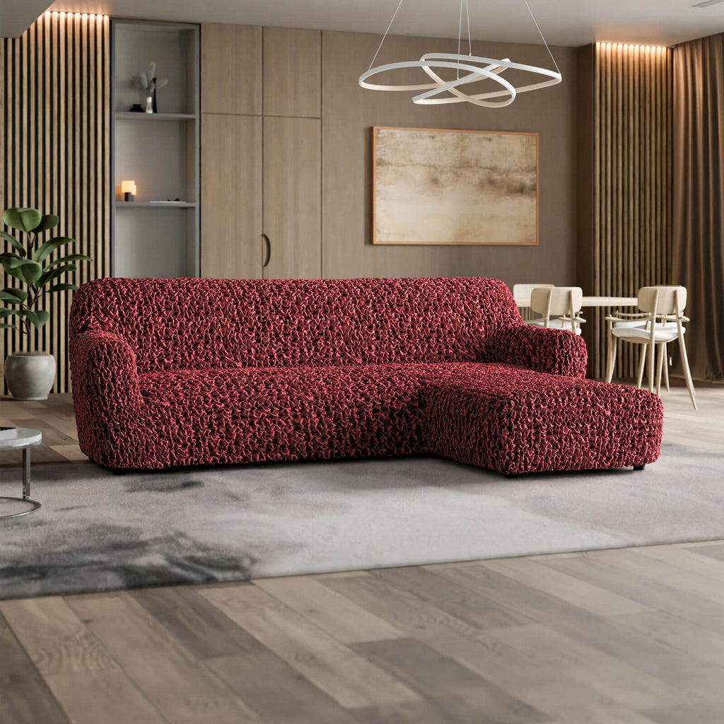 Fuco Velvet - Funda Sofa L Derecho Bordeaux