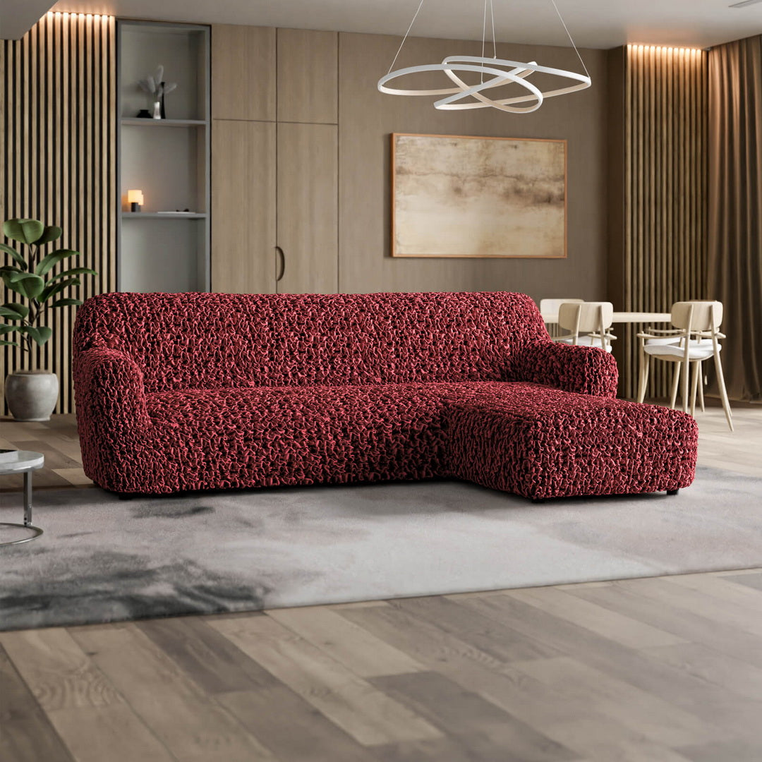 Fuco Velvet - Funda Sofa L Derecho Bordeaux