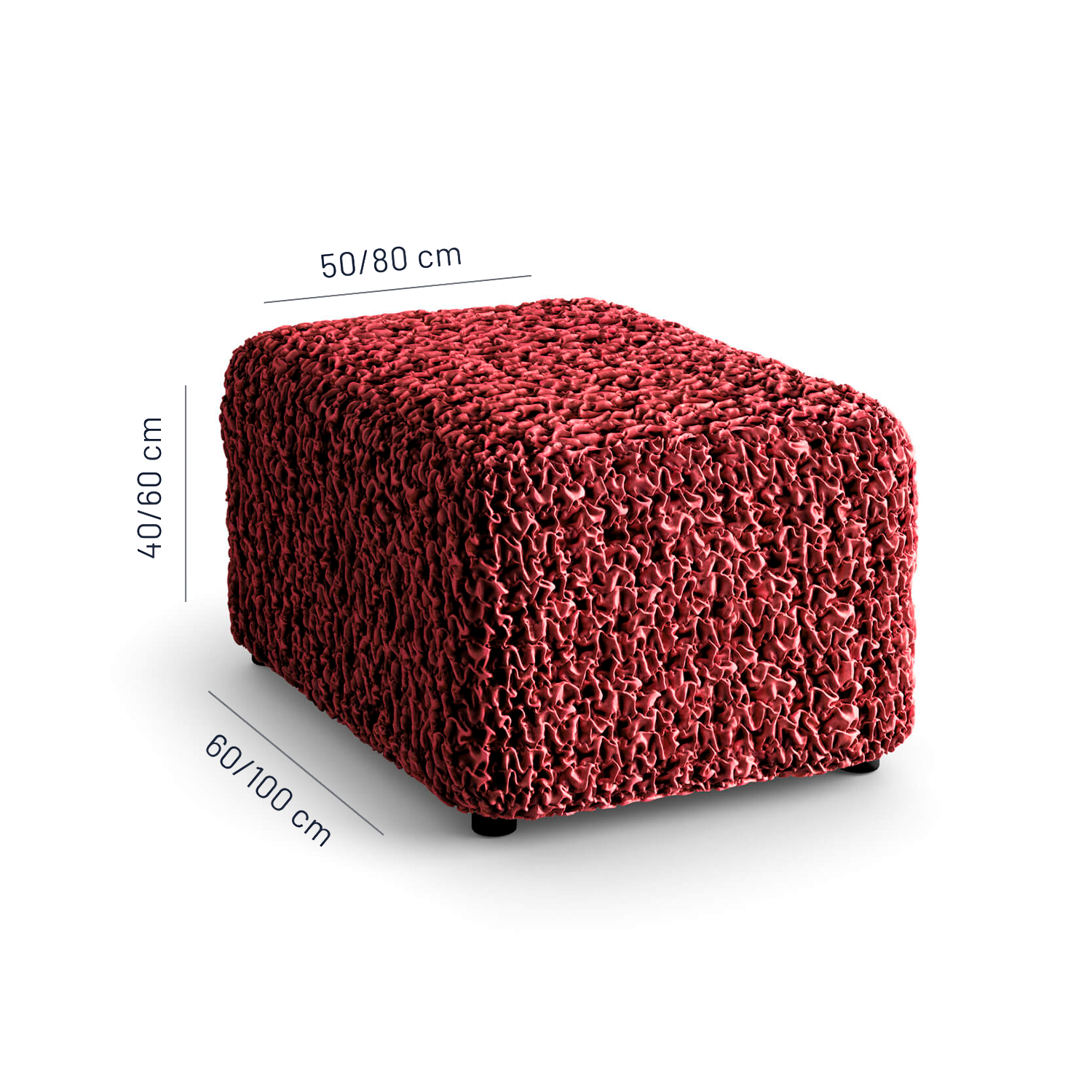 Fuco Velvet - Funda Ottomana Bordeaux