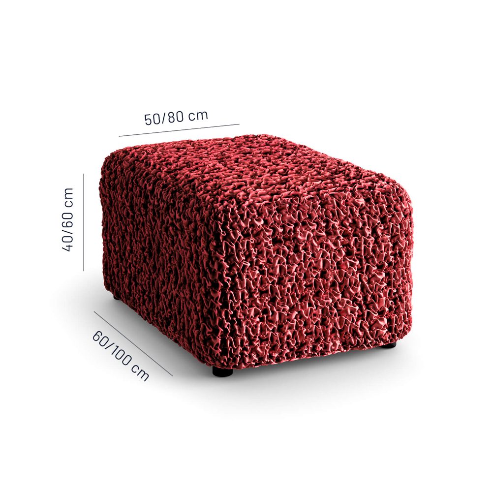 Fuco Velvet - Funda Ottomana Bordeaux