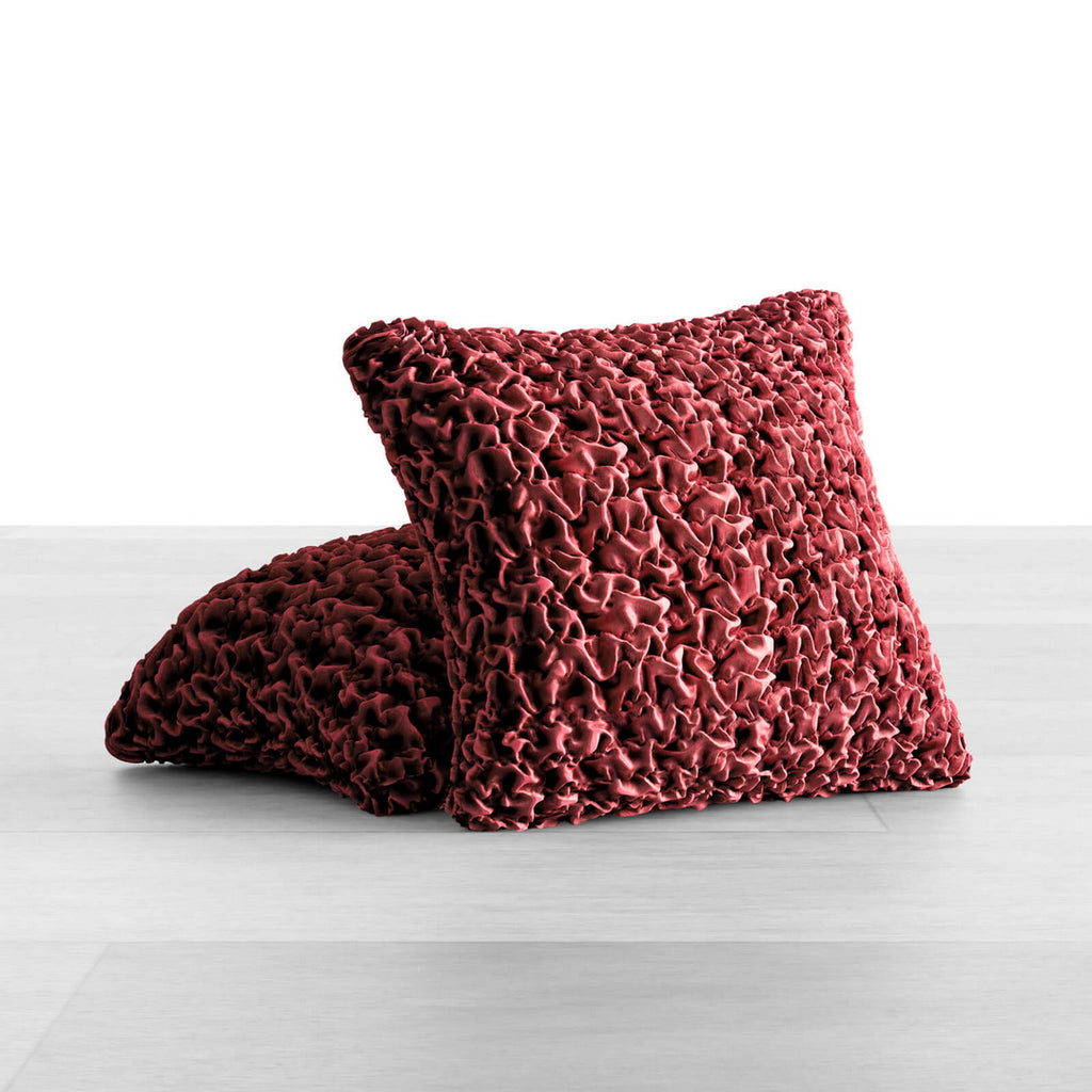 Fuco Velvet - 2 Fundas Cojines Bordeaux