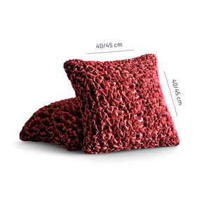 Fuco Velvet - 2 Fundas Cojines Bordeaux