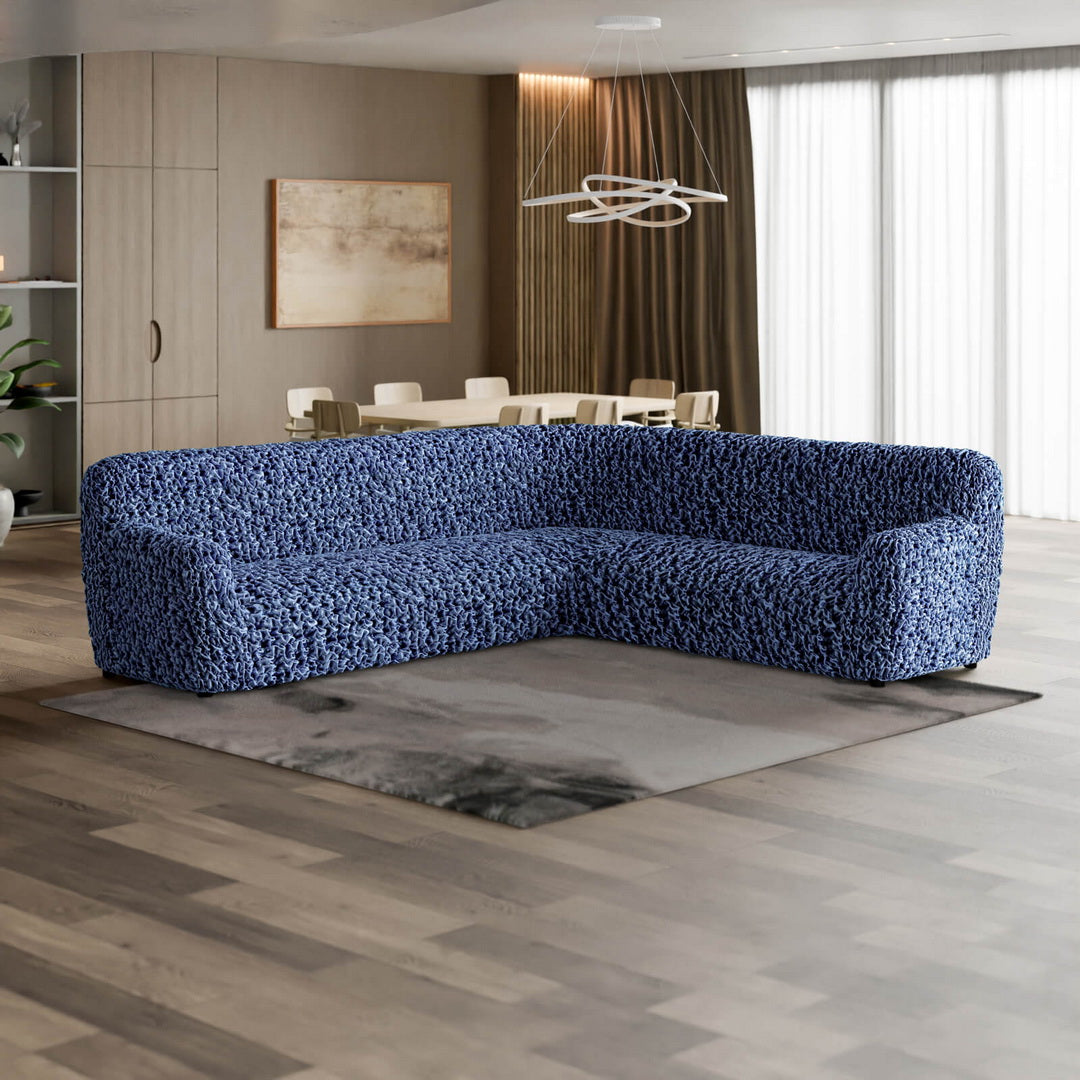 Fuco Velvet - Funda Sofa Esquinero Blue