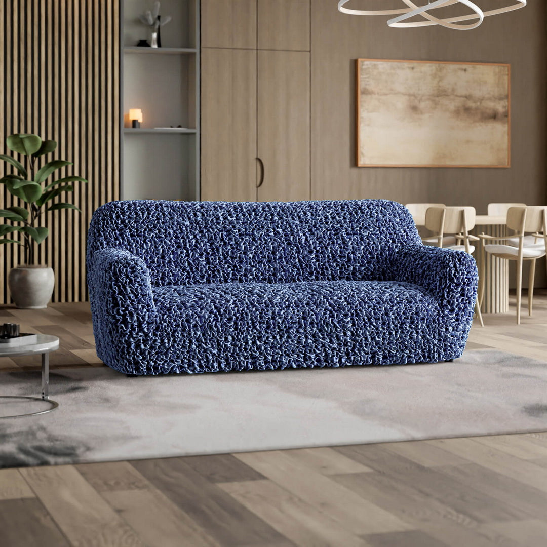 Fuco Velvet - Funda Sofa 3 cuerpos Blue