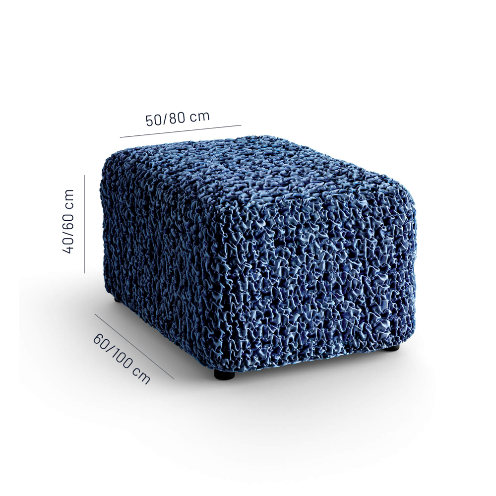 Fuco Velvet - Funda Ottomana Blue