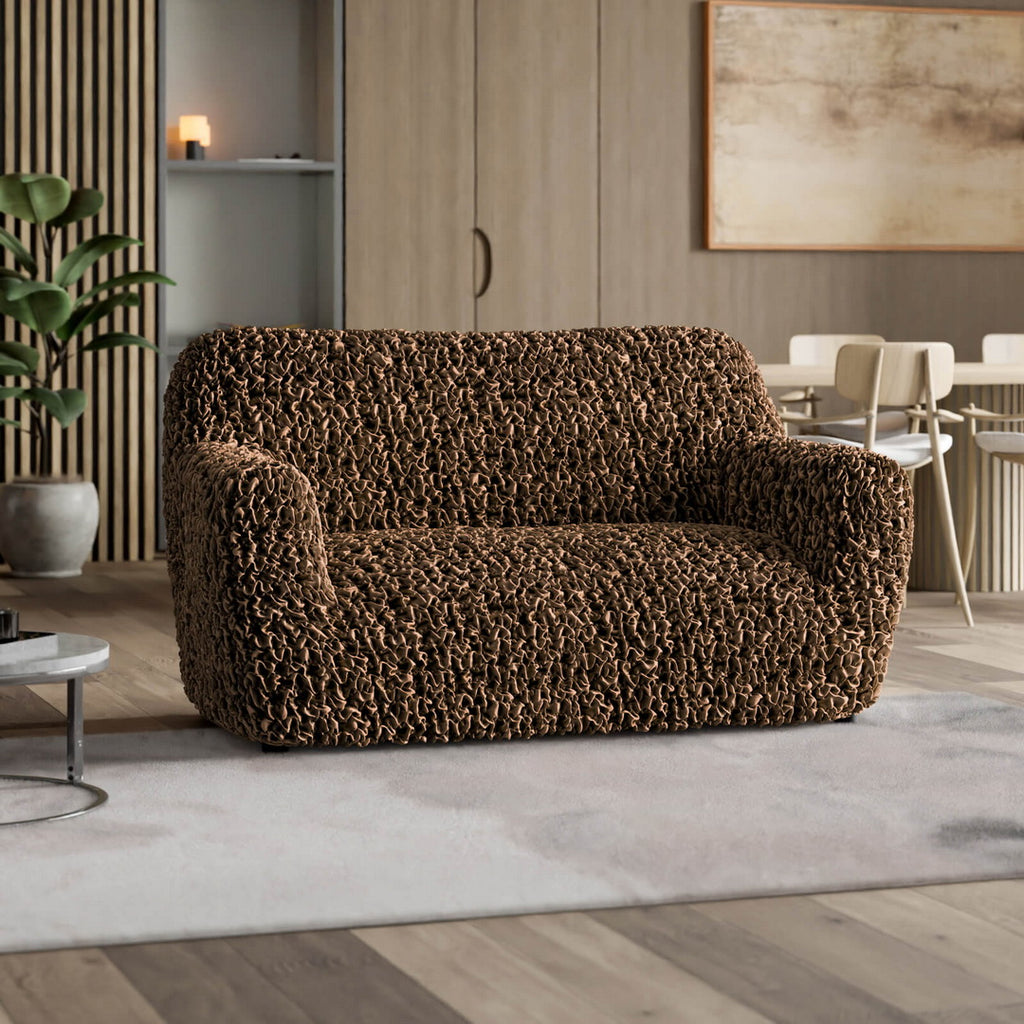 Fuco Velvet - Funda Sofa 2 cuerpos Chocolate