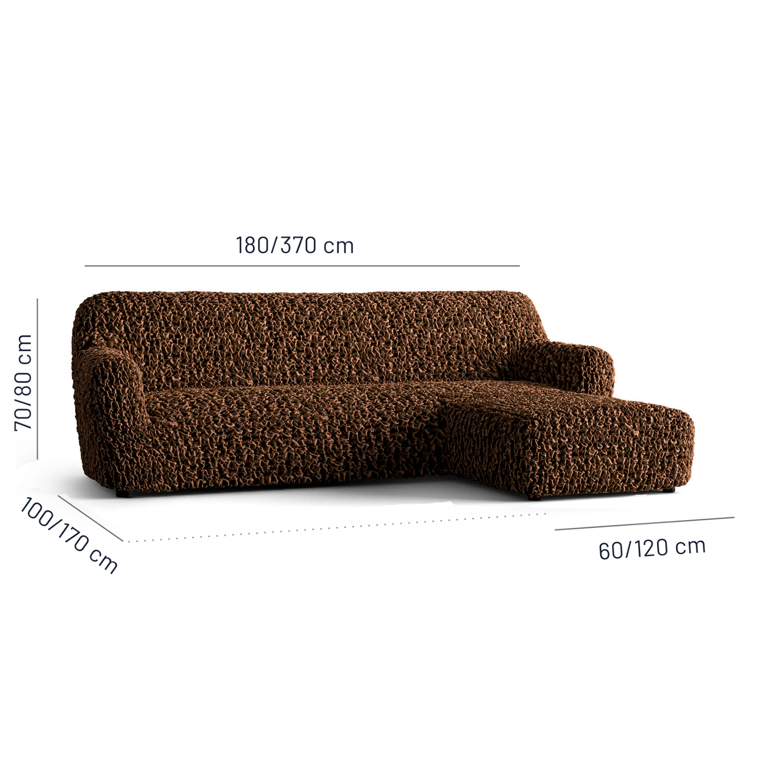 Fuco Velvet - Funda Sofa L Derecho Chocolate