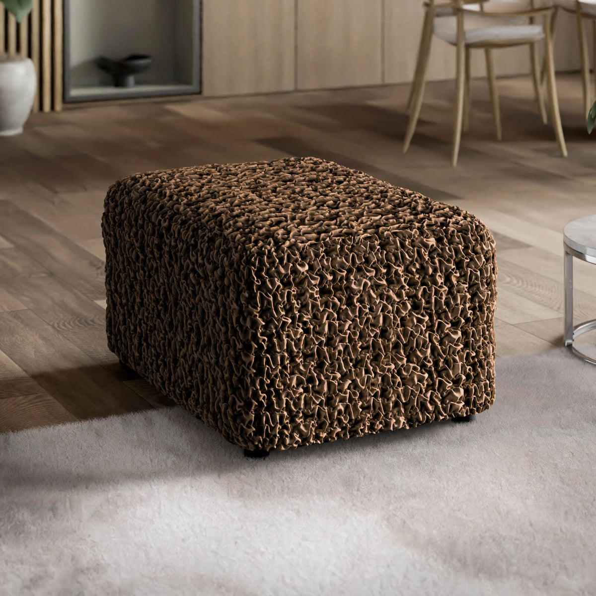 Fuco Velvet - Funda Ottomana Chocolate