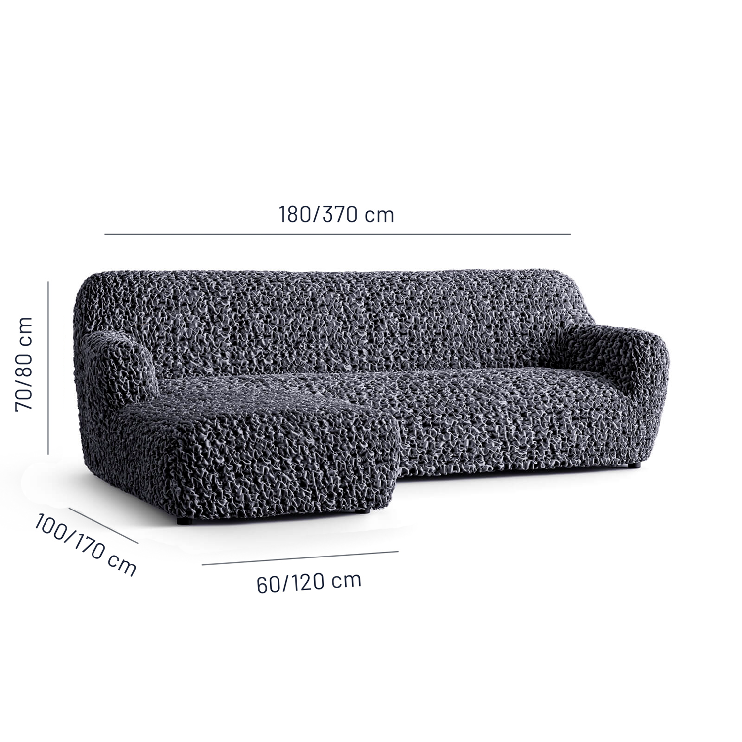 Fuco Velvet - Funda Sofa L Izquierdo Graphite
