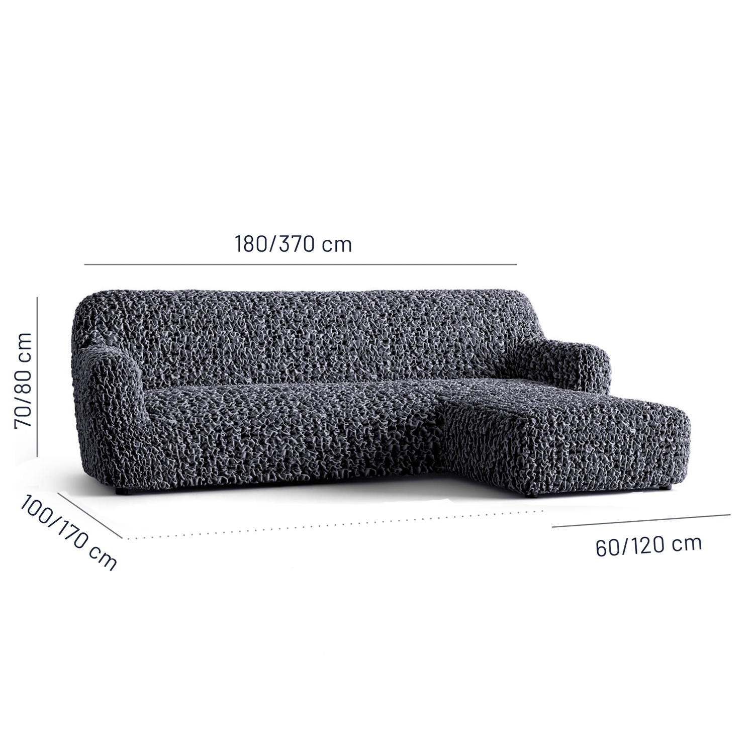 Fuco Velvet - Funda Sofa L Derecho Graphite