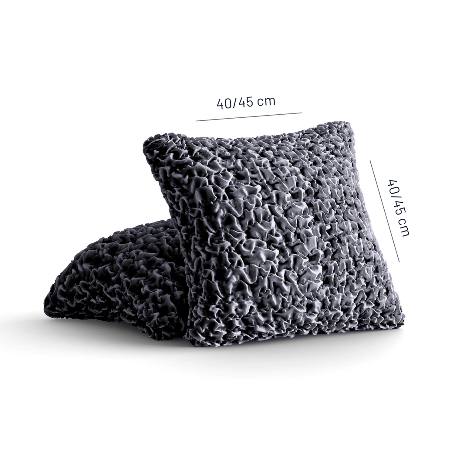 Fuco Velvet - 2 Fundas Cojines Graphite