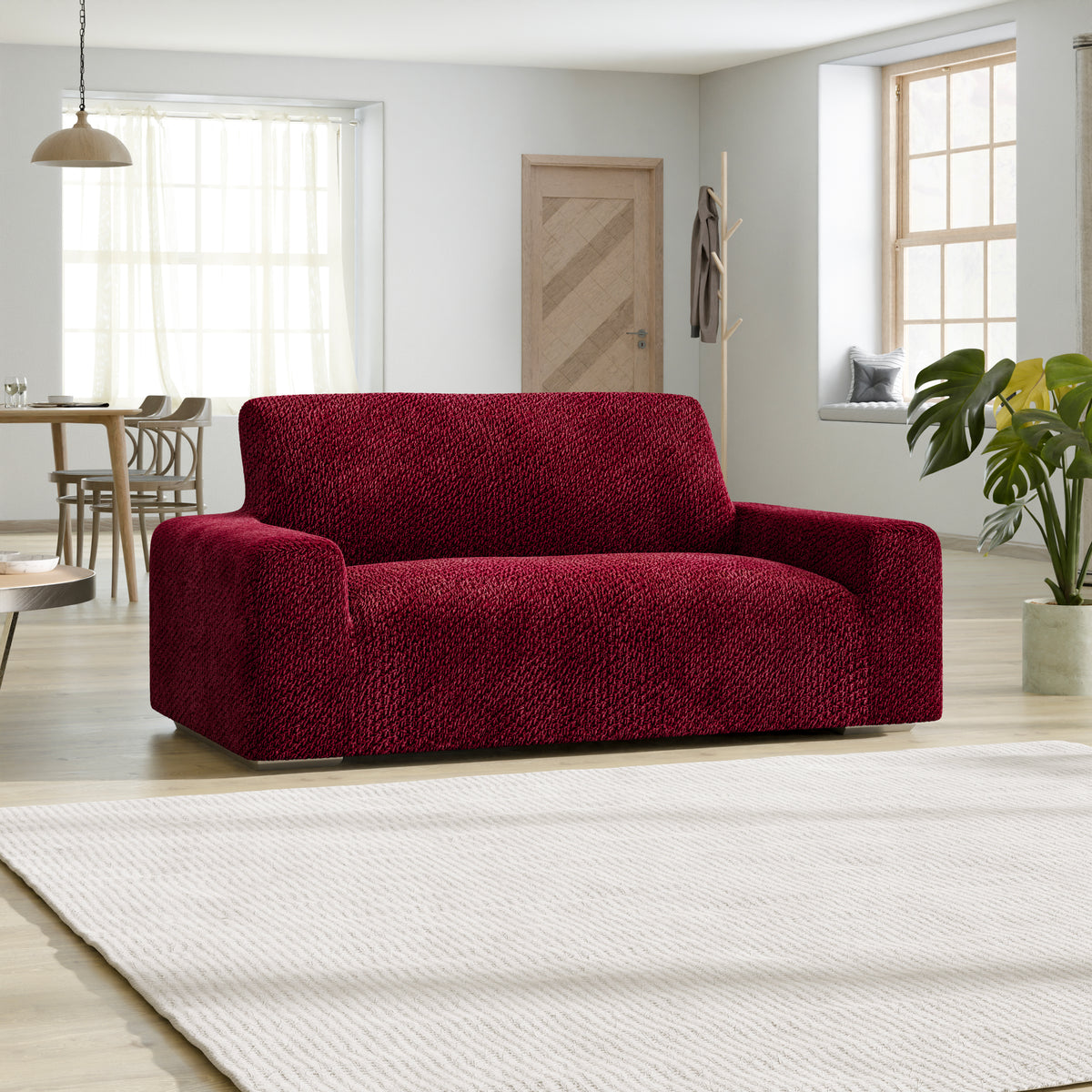 Velvet - Funda Sofa 2 cuerpos Bordeaux
