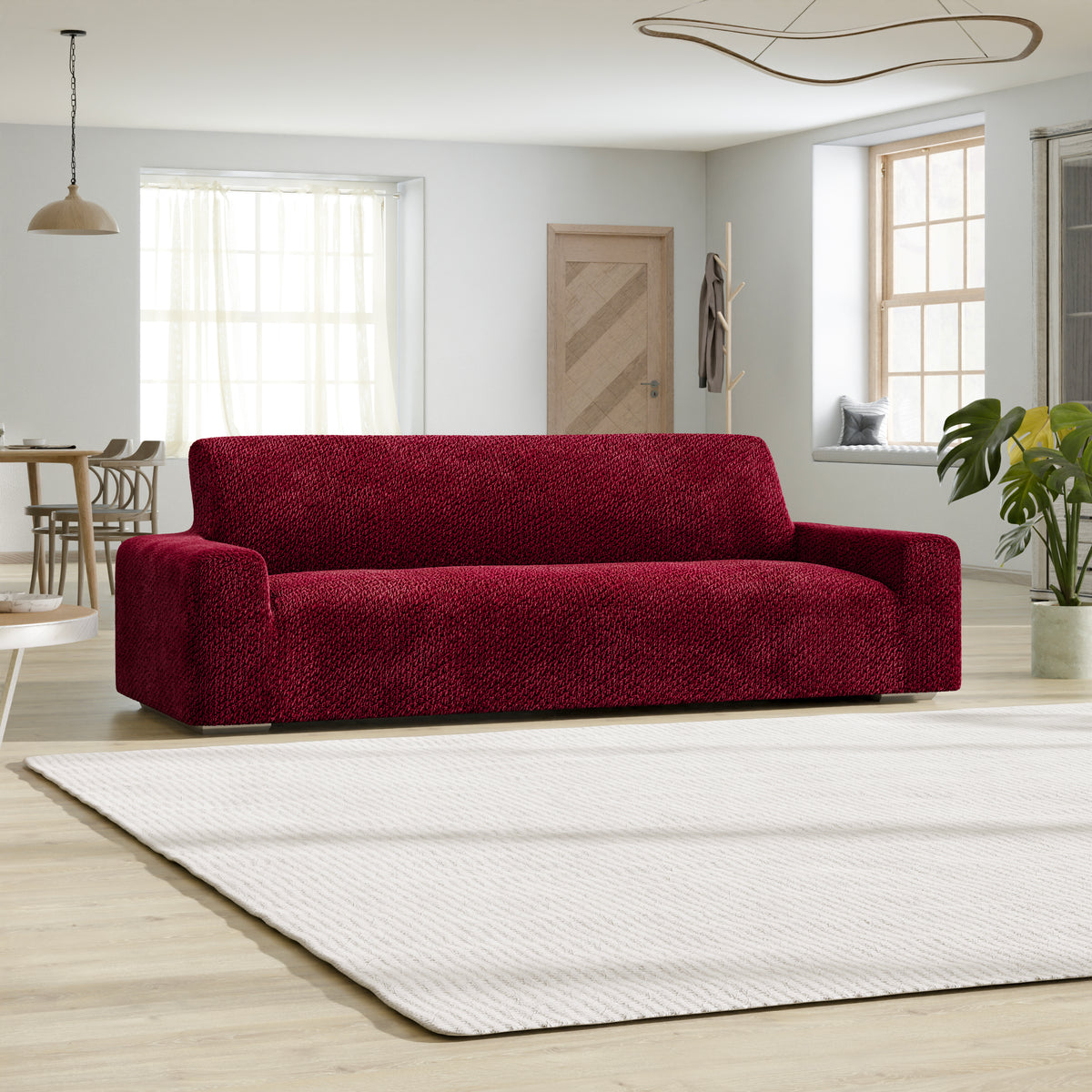 Velvet - Funda Sofa 4 cuerpos Bordeaux