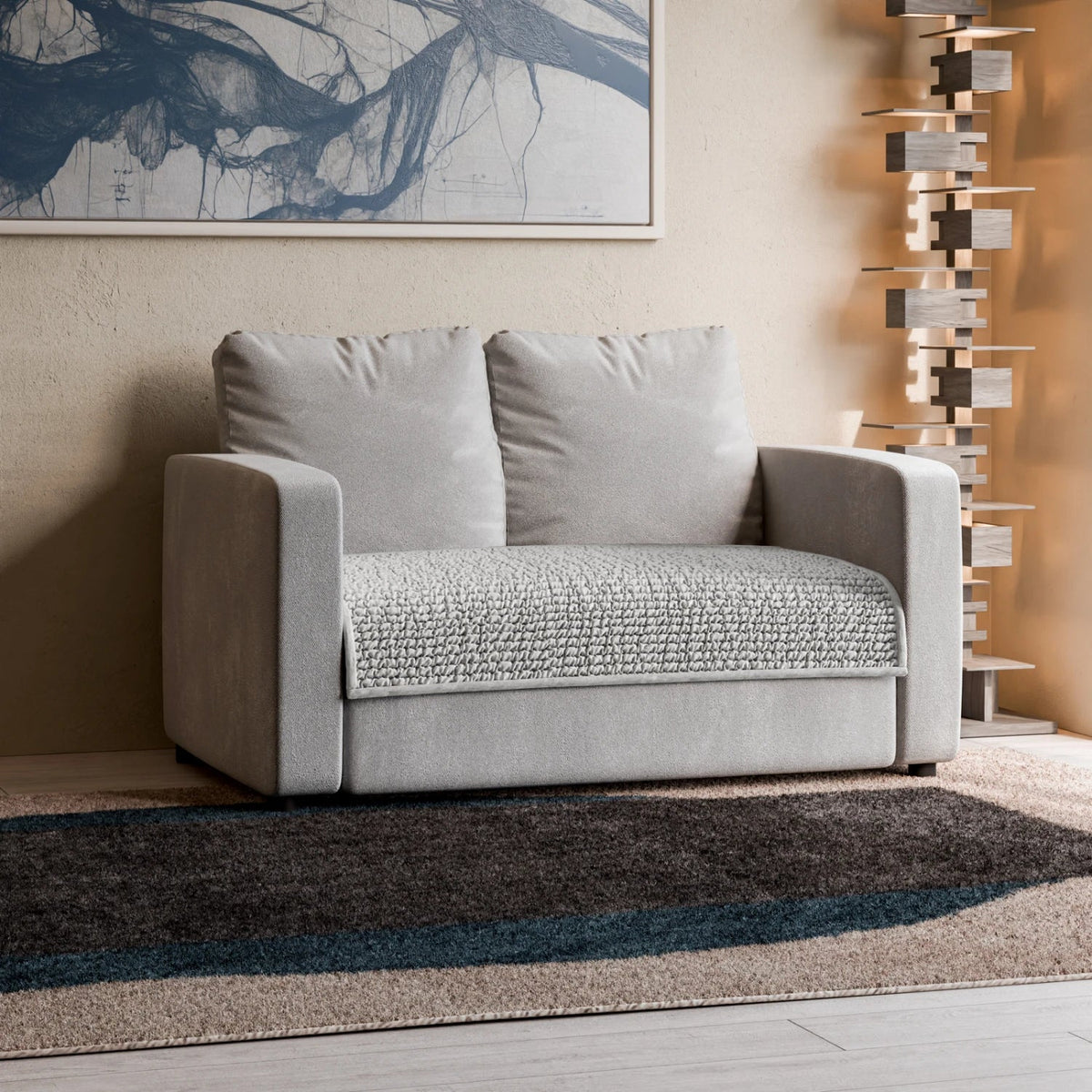 Microfibra - Protector Impermeable para Sofa 2 cuerpos Pearl