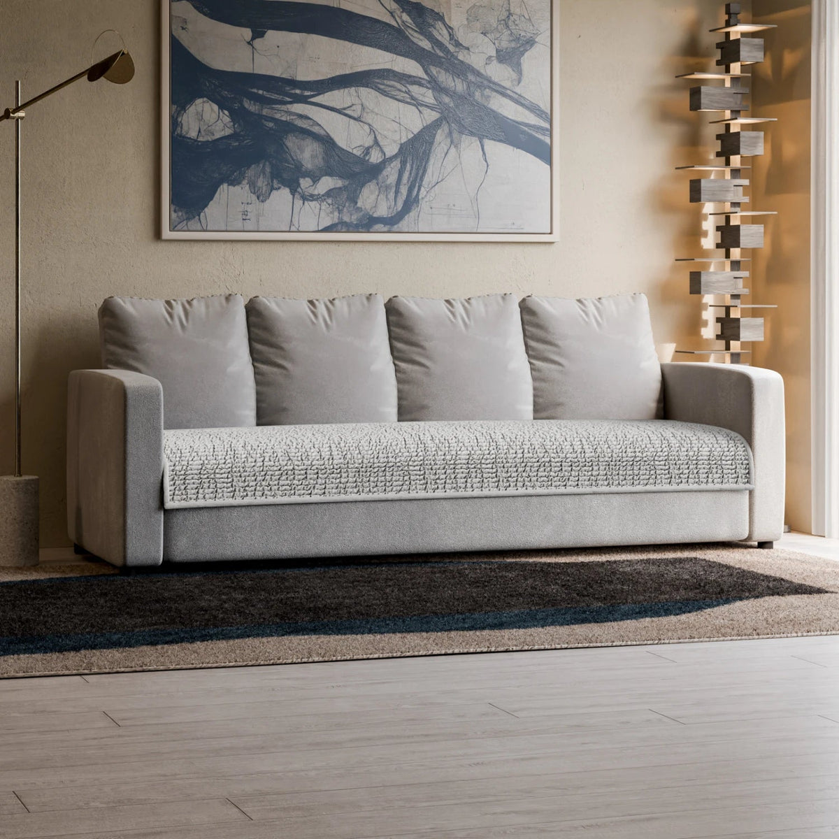 Microfibra - Protector Impermeable para Sofa 4 cuerpos Pearl