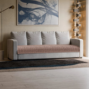 Microfibra - Protector Impermeable para Sofa 4 cuerpos Café Rosado