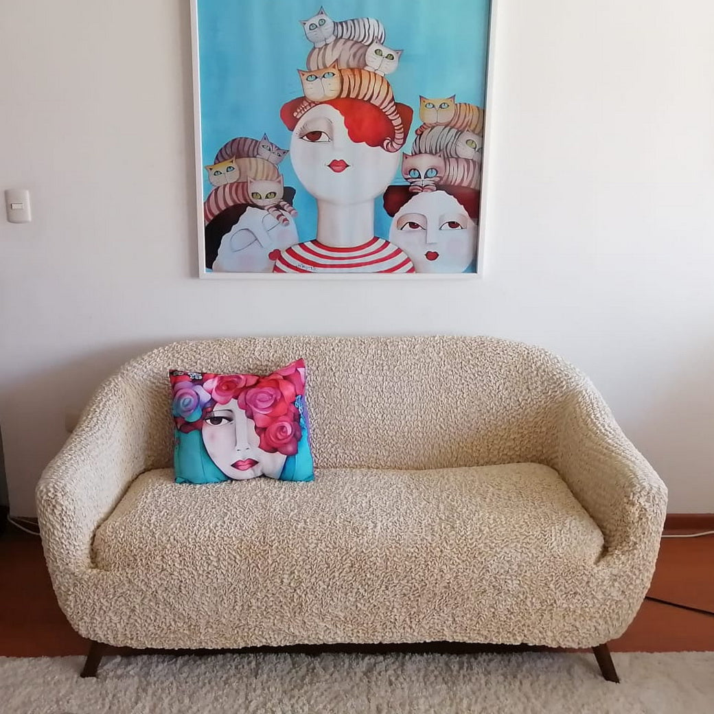 Microfibra - Funda Sofa 2 cuerpos Vanilla