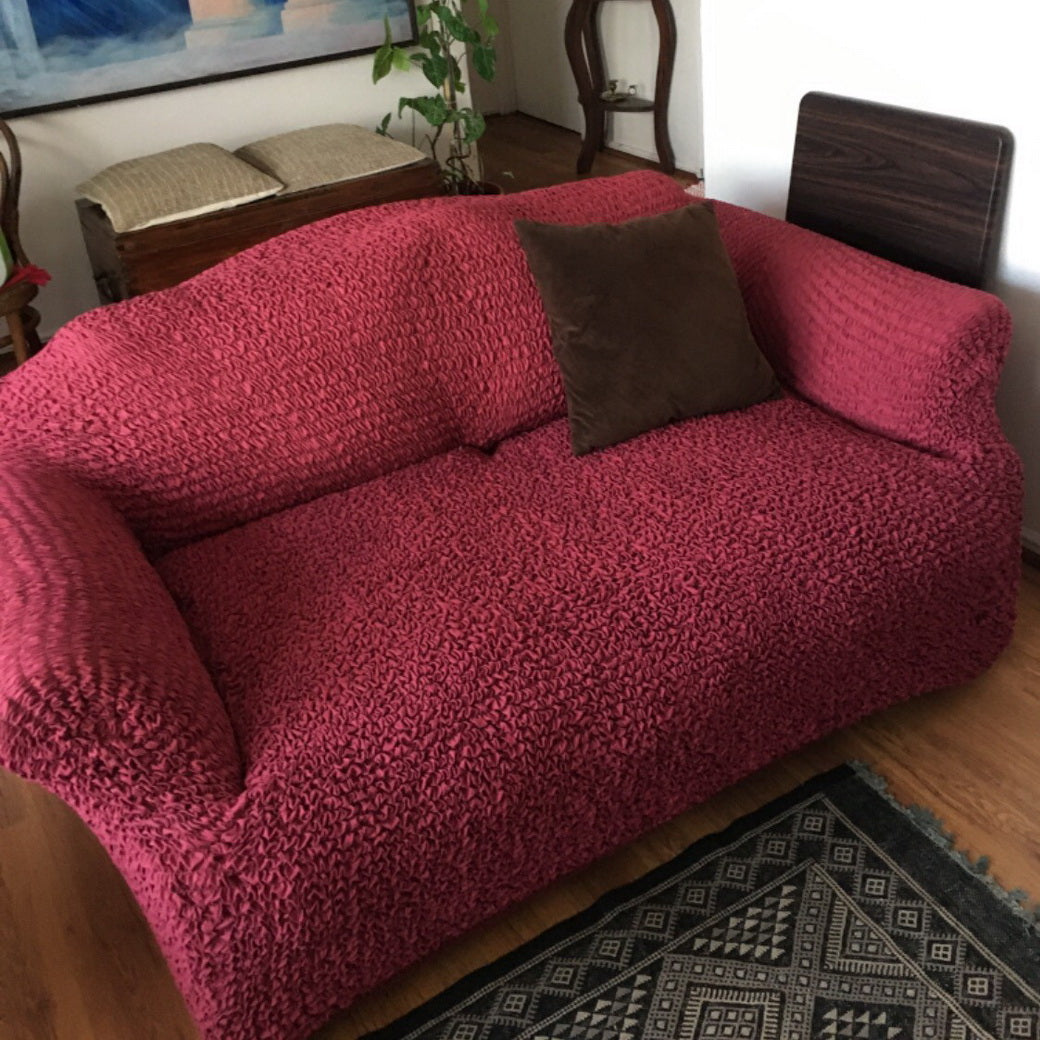 Microfibra - Funda Sofa 2 cuerpos Bordeaux