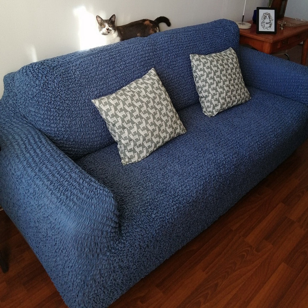 Microfibra - Funda Sofa 3 cuerpos Blue