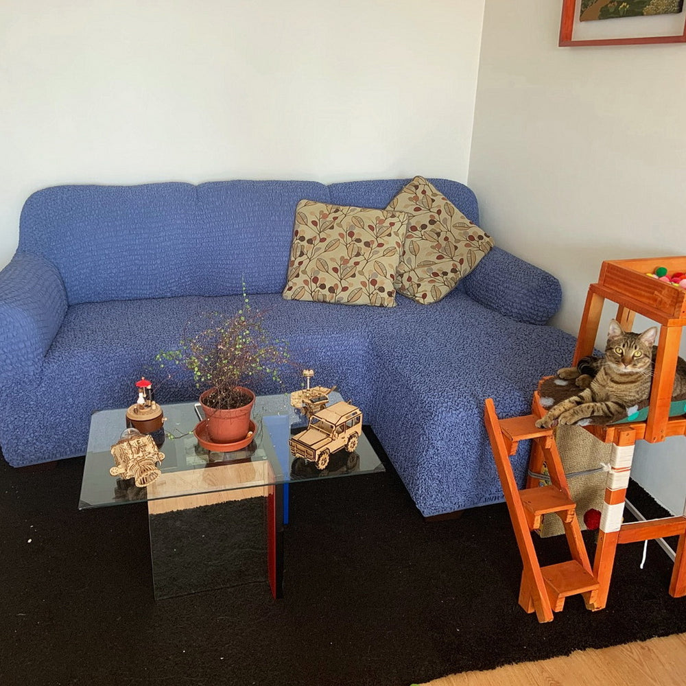 Microfibra - Funda Sofa L Derecho Blue