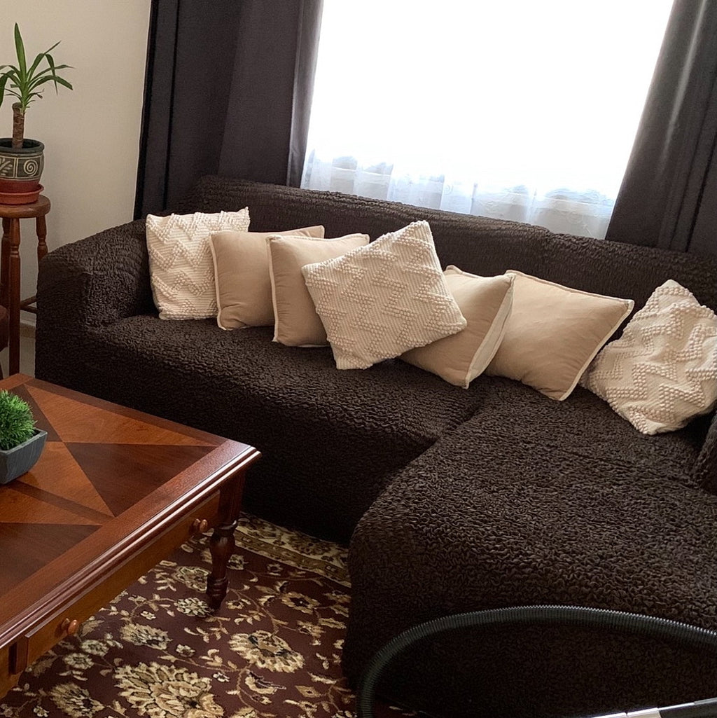Microfibra - Funda Sofa L Derecho Dark Chocolate