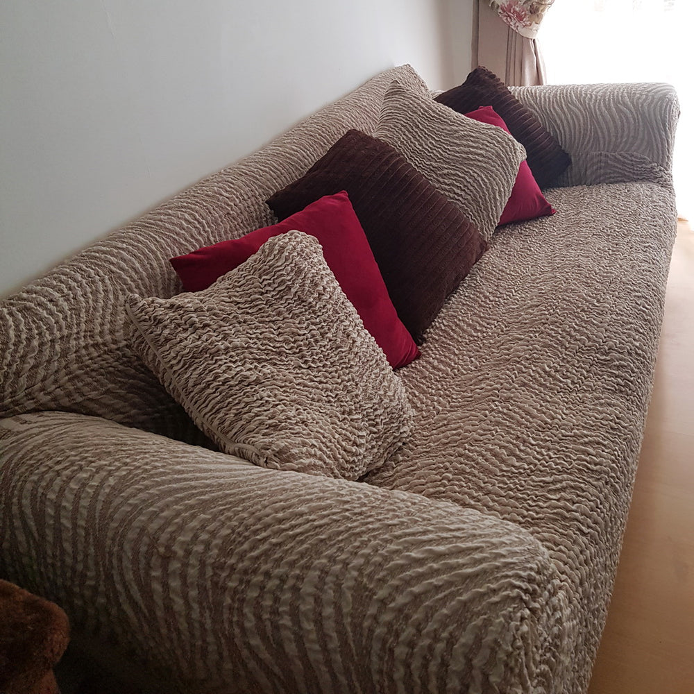 Jacquard 3D - Funda Sofa 3 cuerpos Beige Vento