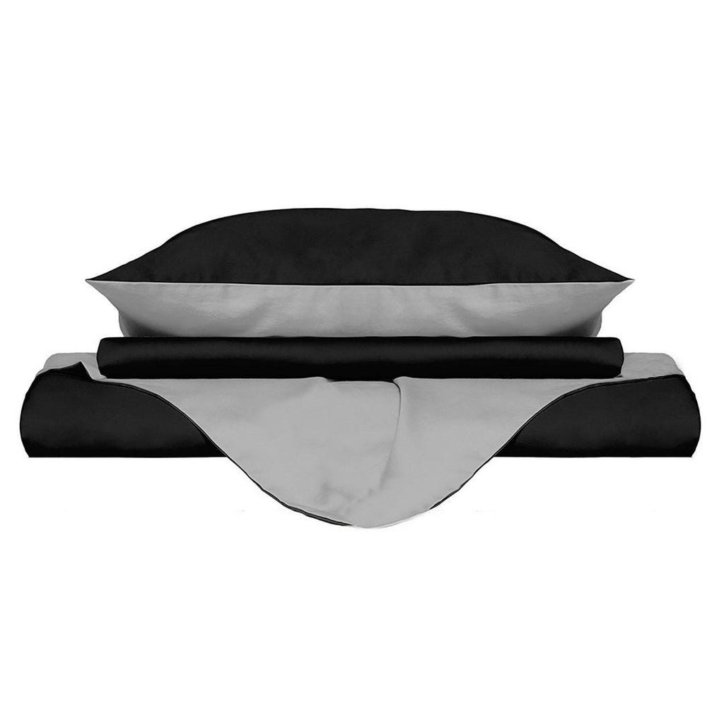 Funda de plumón Natura nero/grigioch 2 plazas