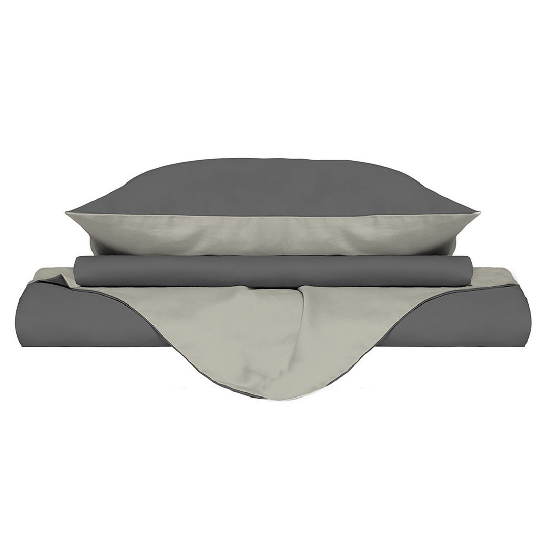 Funda de plumón Natura fumo/panna 2 plazas