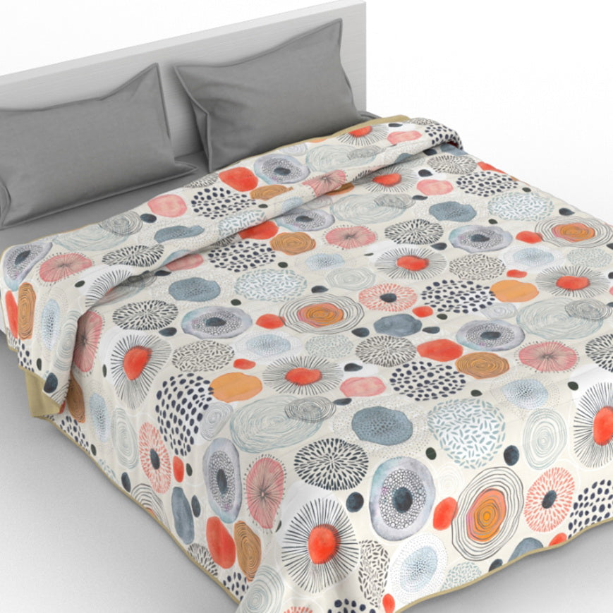 Cubrecama quilt de verano Mondo di fantasia acquerello 2 plazas/King