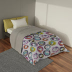 Plumón quilt de invierno Mondo di fantasia cerchiastratti 1 plaza/1,5 plazas