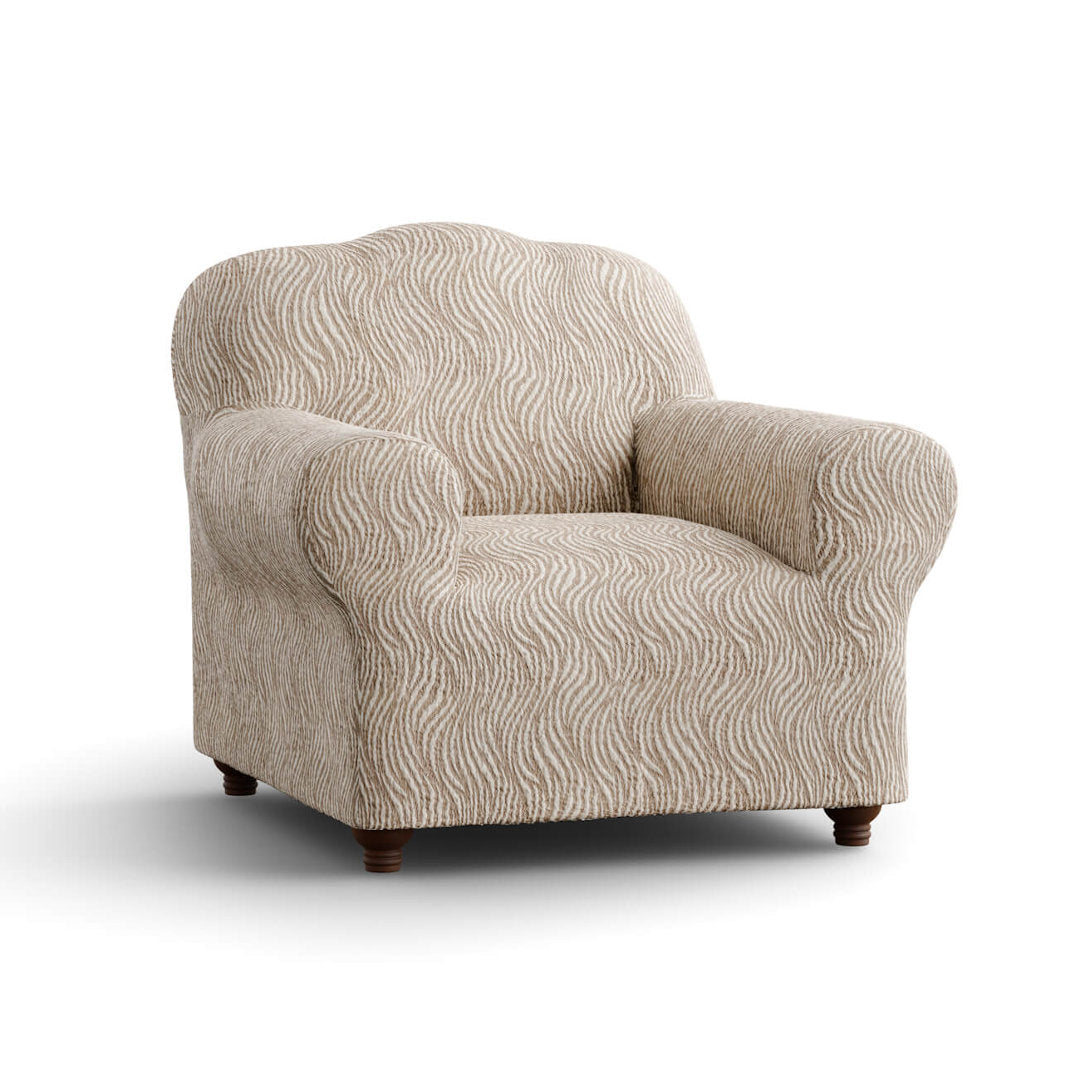 Jacquard 3D - Funda Sillon Beige Vento