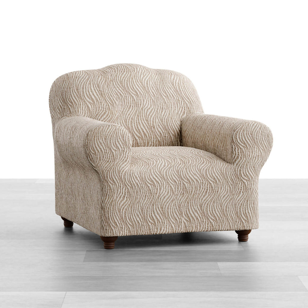 Jacquard 3D - Funda Sillon Beige Vento