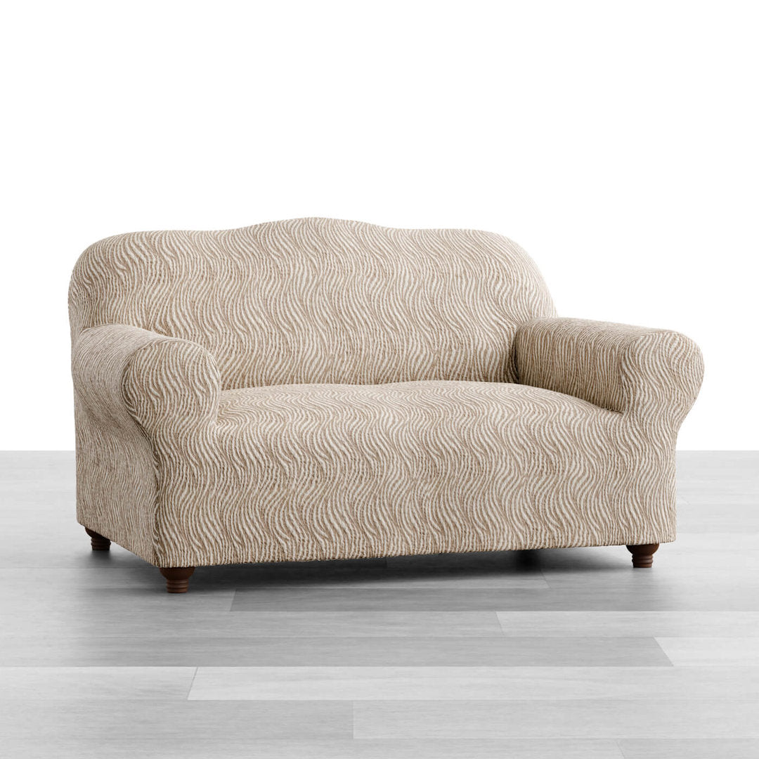 Jacquard 3D - Funda Sofa 2 cuerpos Beige Vento