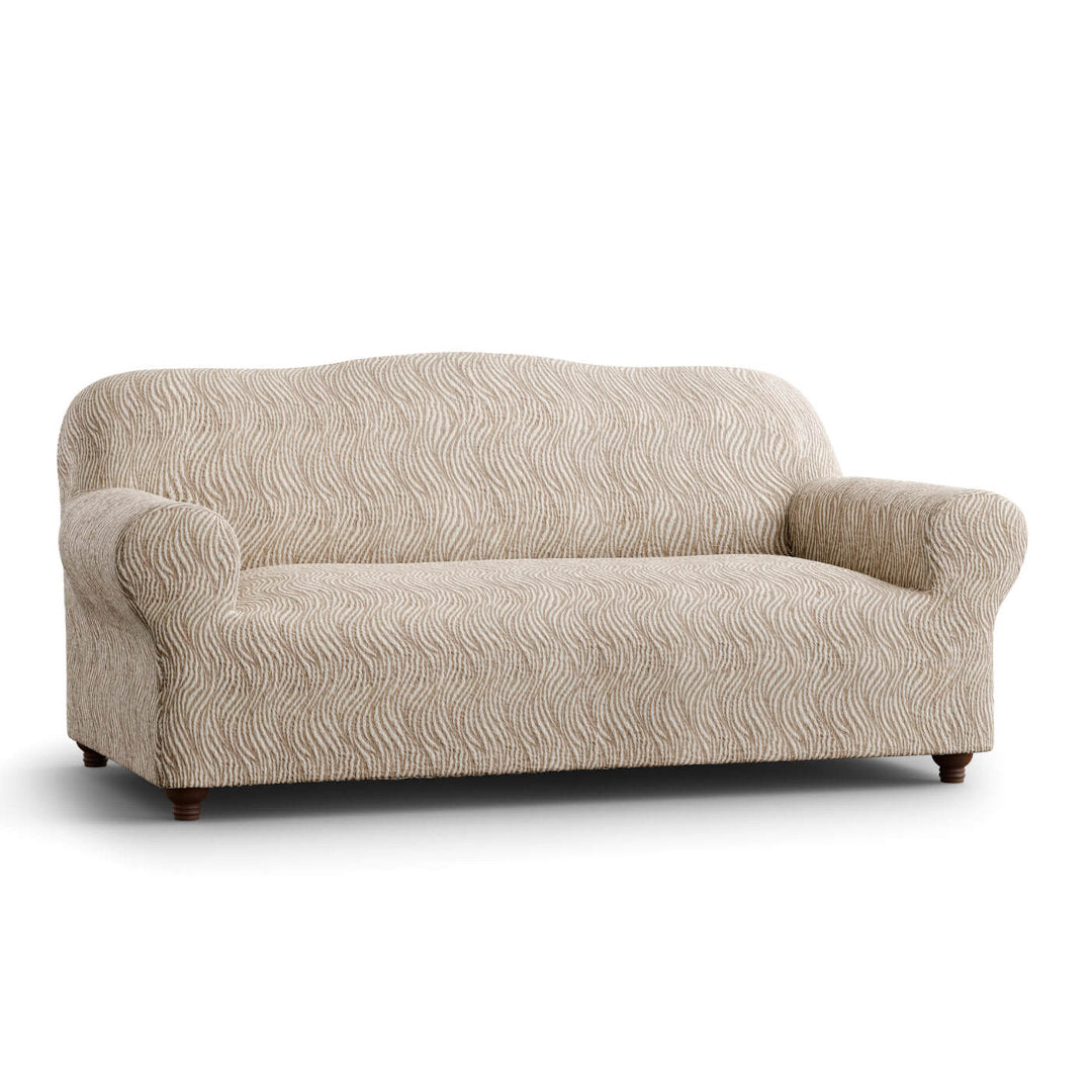 Jacquard 3D - Funda Sofa 3 cuerpos Beige Vento