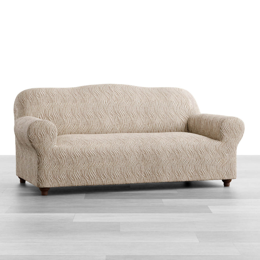 Jacquard 3D - Funda Sofa 3 cuerpos Beige Vento