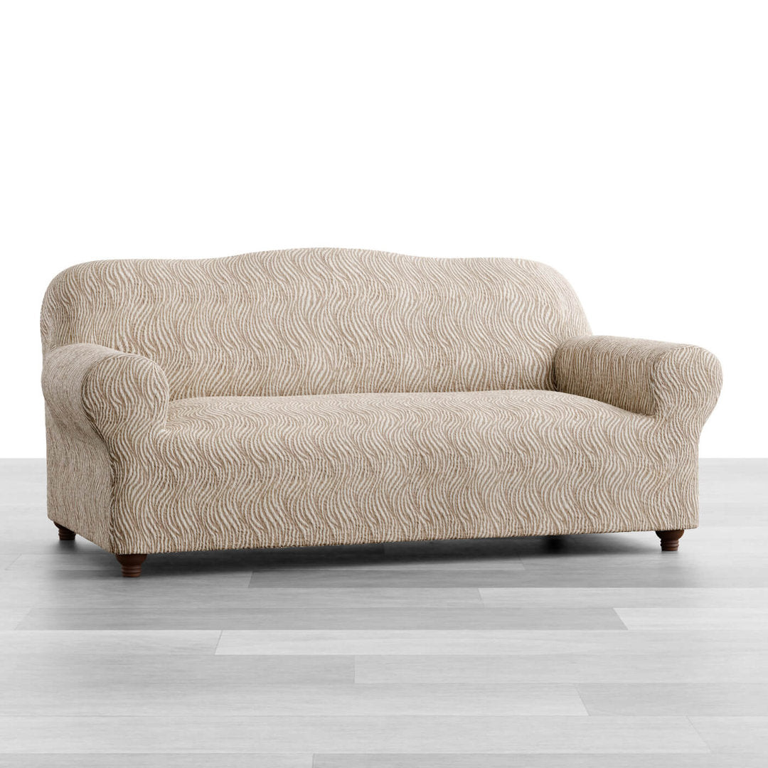 Jacquard 3D - Funda Sofa 3 cuerpos Beige Vento