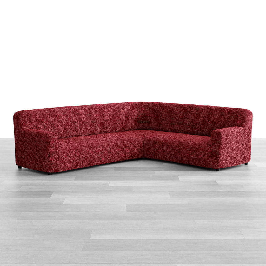Microfibra - Funda Sofa Esquinero Bordeaux