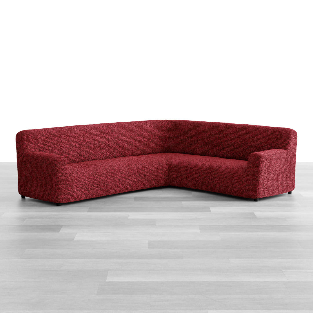Microfibra - Funda Sofa Esquinero Bordeaux