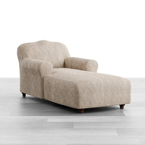 Jacquard 3D - Funda Chaise Lounge Beige Vento