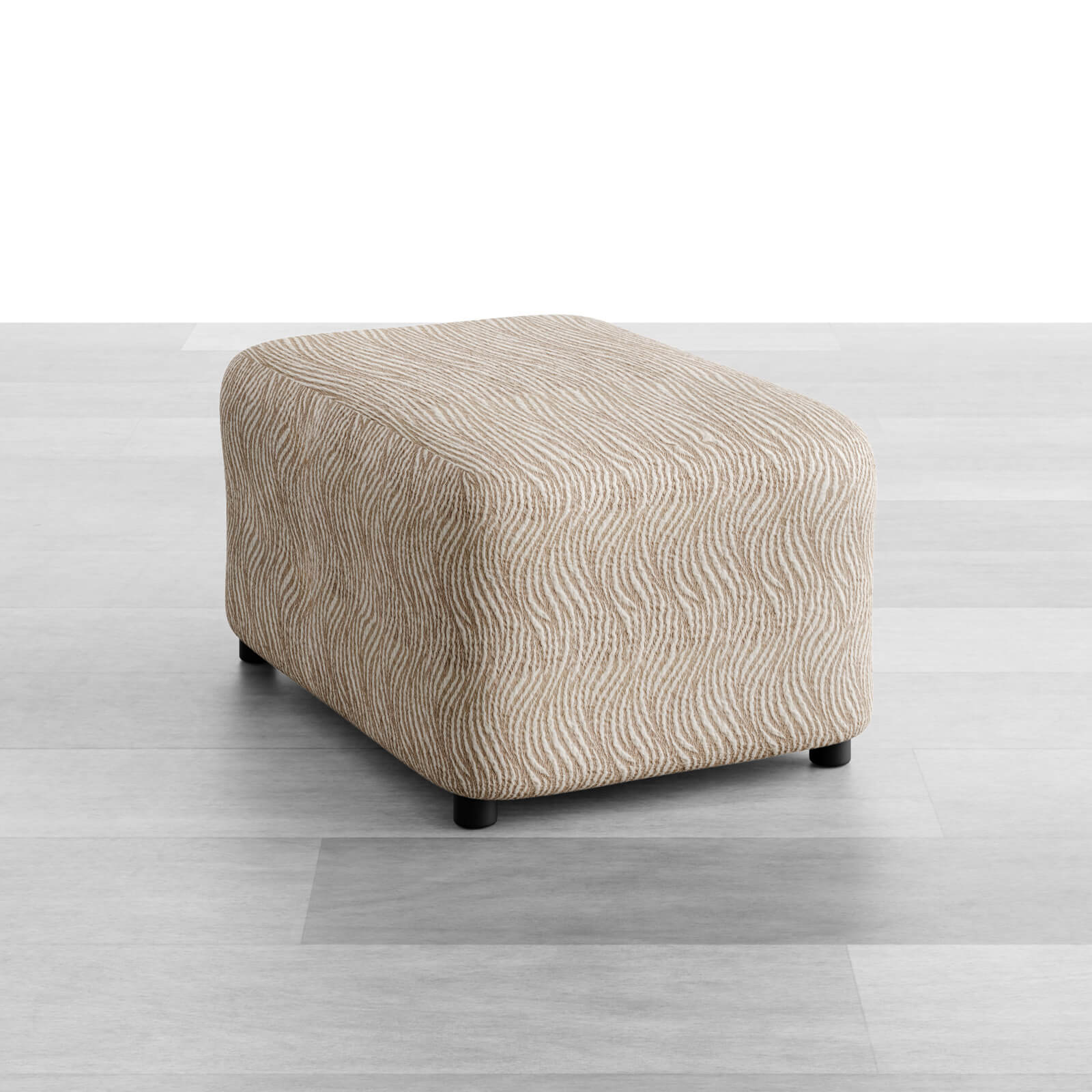 Jacquard 3D - Funda Ottomana Beige Vento