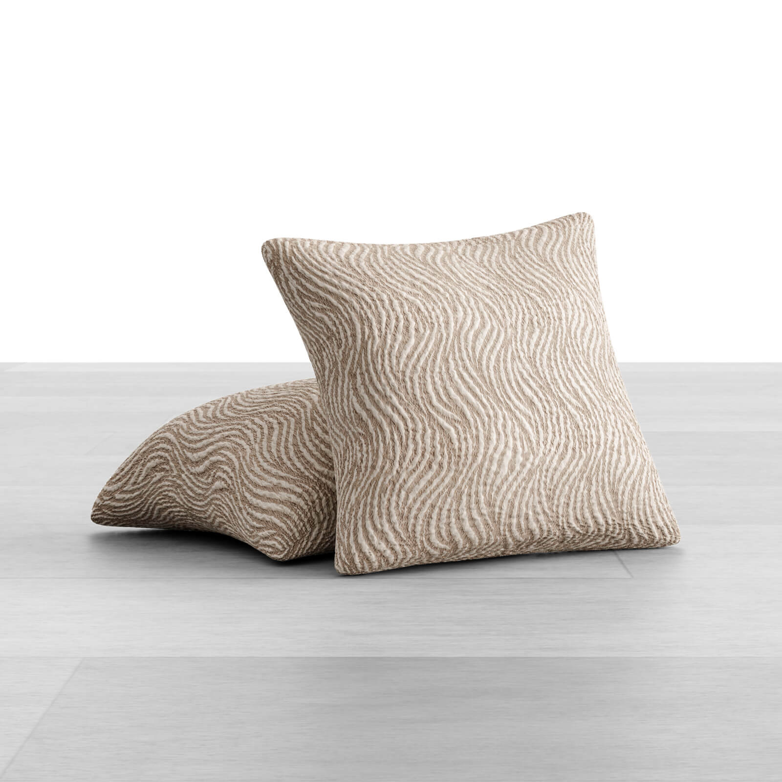 Jacquard 3D - 2 Fundas Cojines Beige Vento