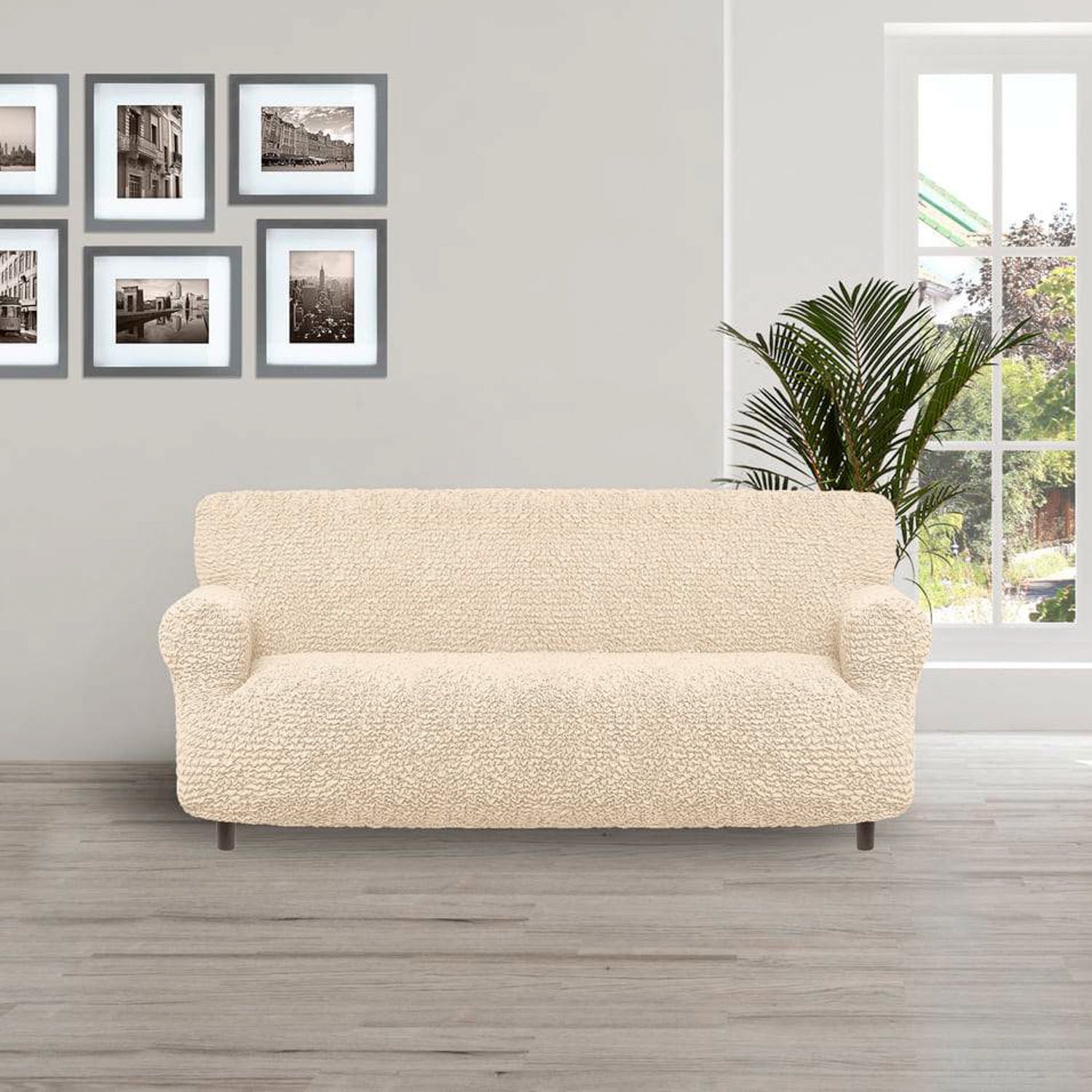 Microfibra - Funda Sofa 3 cuerpos Vanilla
