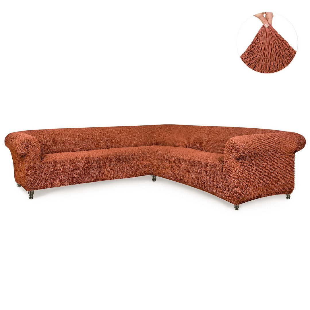 Microfibra - Funda Sofa Esquinero Terracota